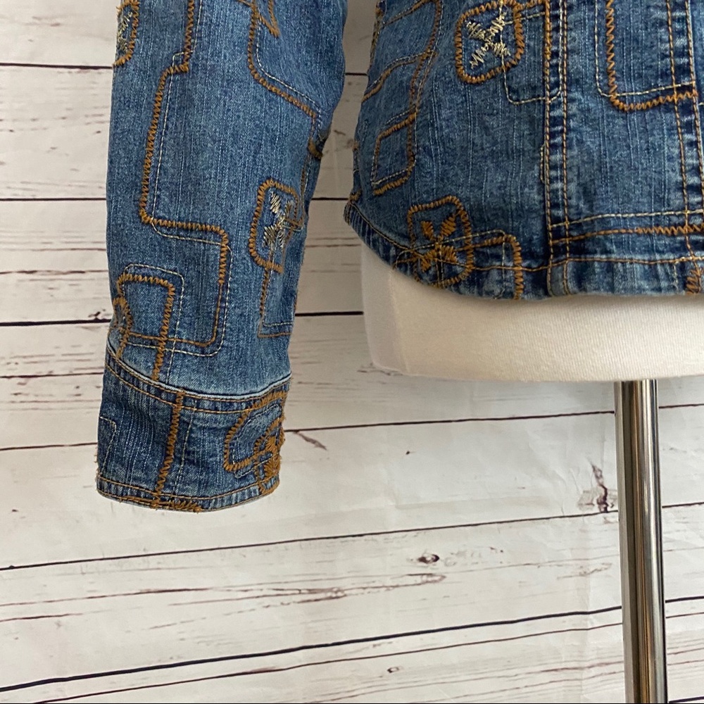 Ruby Rd Embroidered Jean Jacket Medium - Picture 3 of 9